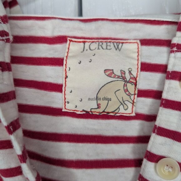 J Crew White and Red Henley Hoodie - SZ - S - Picture 3 of 5